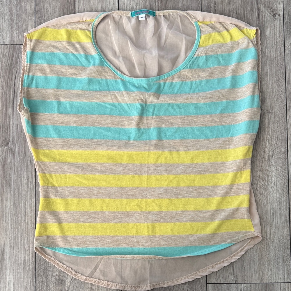 Julie's Closet Yellow and Blue Striped Blouse
